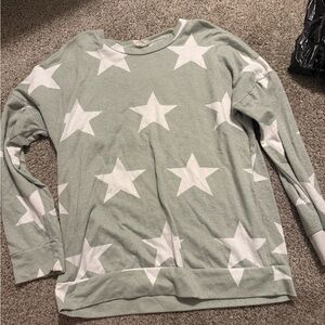 First Love Green and White Star Sweater
